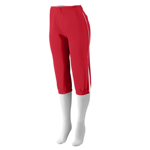 Augusta Sportswear Ladies Low Rise Drive Pant (1245-C), Color 'Red/White'