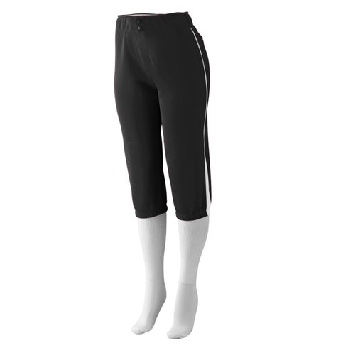 Augusta Sportswear Ladies Low Rise Drive Pant (1245-C), Color 'Black/White'