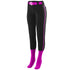Augusta Sportswear Ladies Low Rise Collegiate Pant (1248-C), Color 'Black/Power Pink/White'