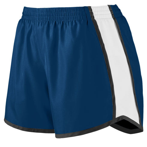 Augusta Sportswear Ladies Pulse Shorts (1265), Color 'Navy/White/Black'