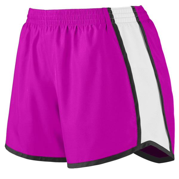 Augusta Sportswear Ladies Pulse Shorts (1265), Color 'Power Pink/White/Black'