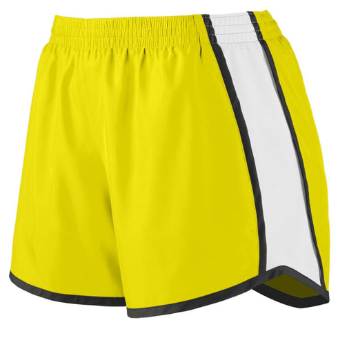 Augusta Sportswear Ladies Pulse Shorts (1265), Color 'Power Yellow/White/Black'