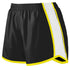 Augusta Sportswear Ladies Pulse Shorts (1265), Color 'Black/White/Power Yellow'