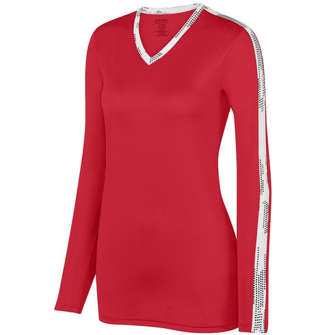 Augusta Sportswear Ladies Vroom Jersey (1307-C), Color 'Red/White'