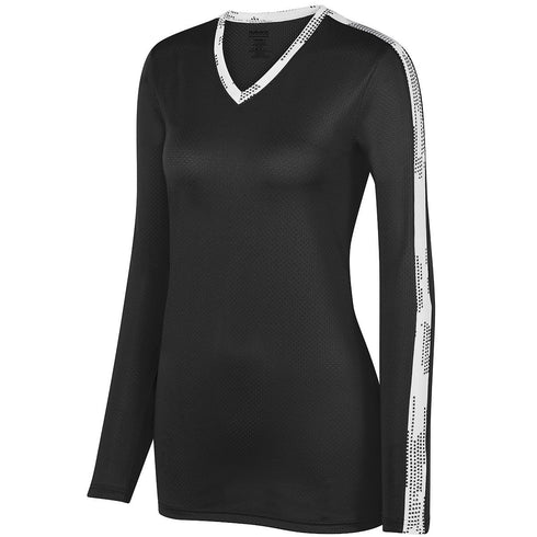 Augusta Sportswear Ladies Vroom Jersey (1307-C), Color 'Black/White'