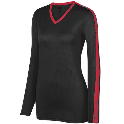 Augusta Sportswear Ladies Vroom Jersey (1307-C), Color 'BlackRed'