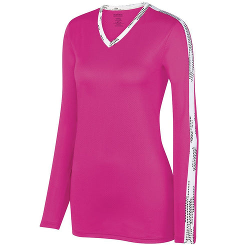 Augusta Sportswear Ladies Vroom Jersey (1307-C), Color 'Power Pink/White'
