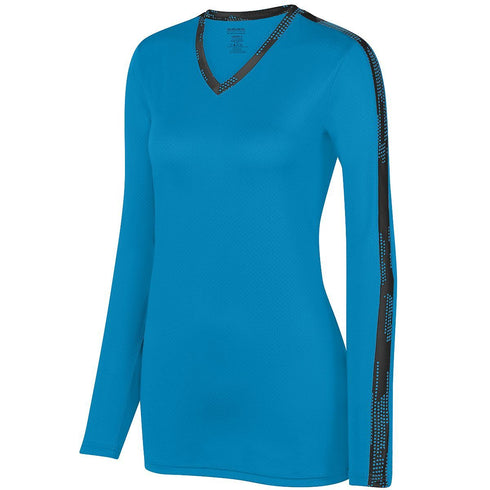 Augusta Sportswear Ladies Vroom Jersey (1307-C), Color 'Power Blue/Black'