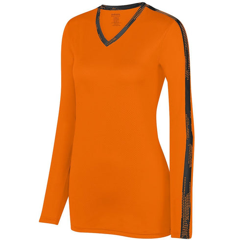 Augusta Sportswear Ladies Vroom Jersey (1307-C), Color 'Power Orange/Black'
