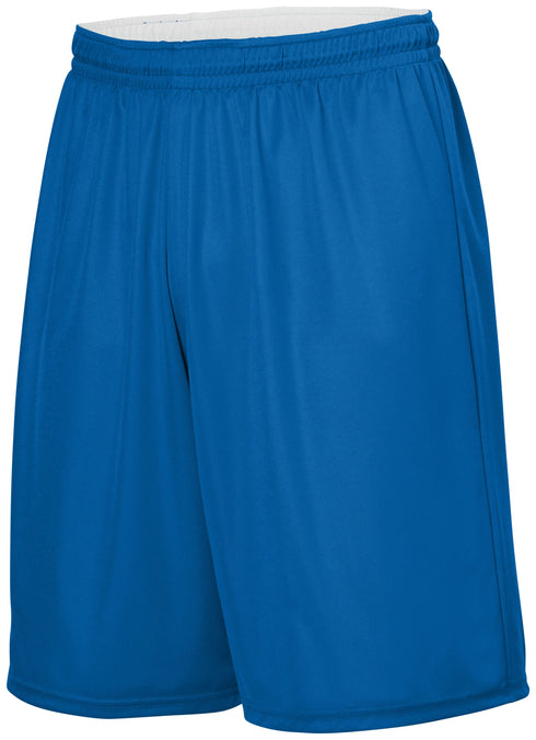 Augusta Sportswear Youth Reversible Wicking Shorts (1407), Color 'Royal/White'