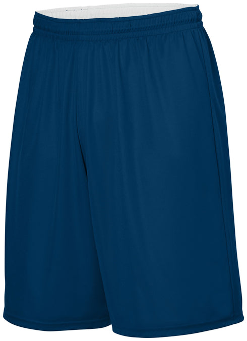 Augusta Sportswear Reversible Wicking Shorts (1406), Color 'Navy/White'