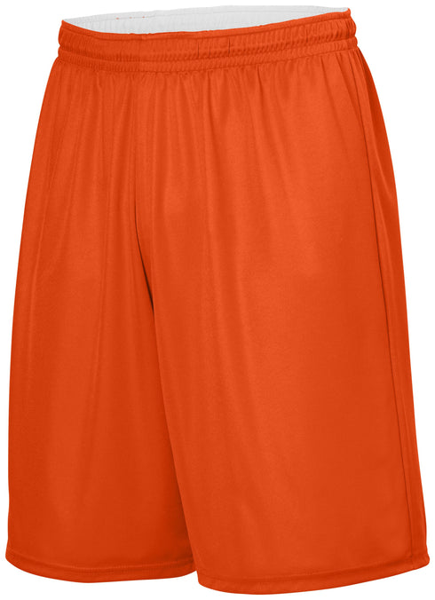 Augusta Sportswear Youth Reversible Wicking Shorts (1407), Color 'Orange/White'