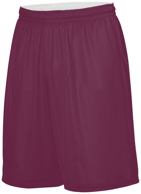 Augusta Sportswear Reversible Wicking Shorts (1406), Color 'Light Maroon/White'