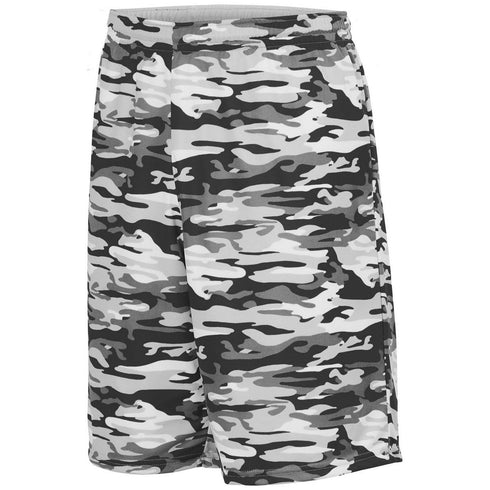 Augusta Sportswear Reversible Wicking Shorts (1406), Color 'Black Mod/White'