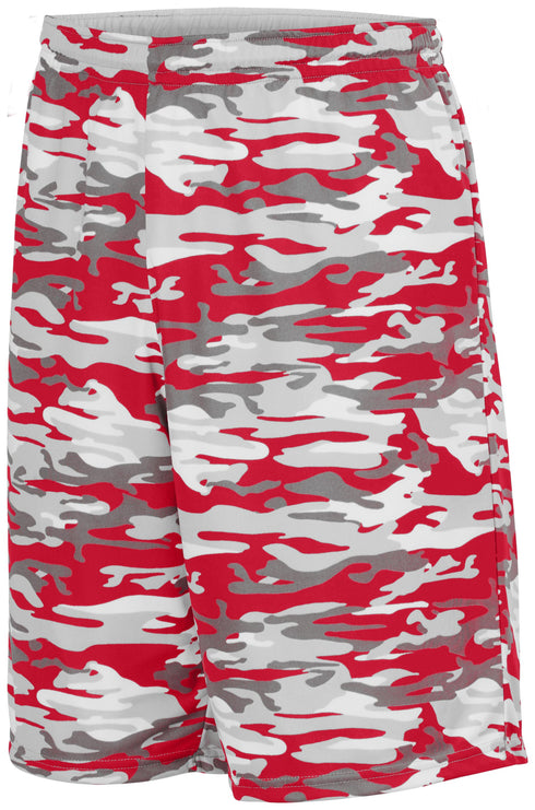 Augusta Sportswear Youth Reversible Wicking Shorts (1407), Color 'Red Mod/White'