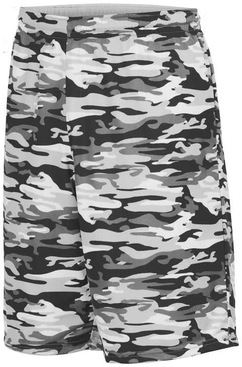 Augusta Sportswear Youth Reversible Wicking Shorts (1407), Color 'Black Mod/White'