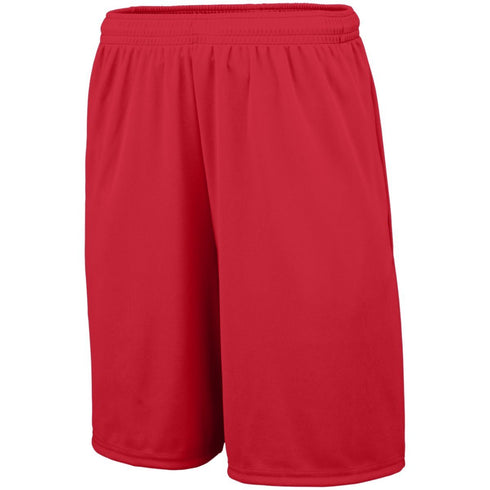 Augusta Sportswear Youth Training Shorts With Pockets (1429), Color 'Red'