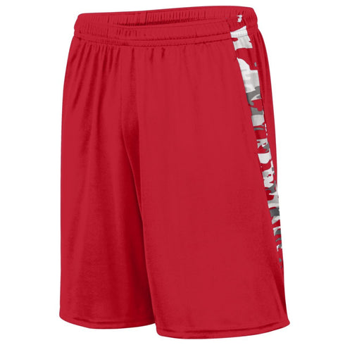 Augusta Sportswear Youth Mod Camo Training Shorts (1433-C), Color 'Red/Red Mod'