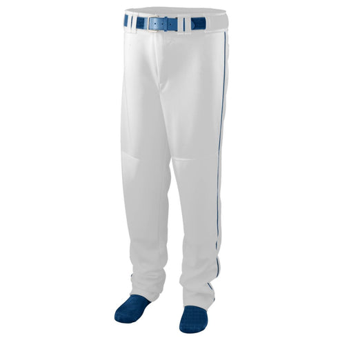 Augusta Sportswear Youth Series Baseball/Softball Pant With Piping (1446), Color 'White/Navy'
