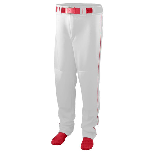 Augusta Sportswear Youth Series Baseball/Softball Pant With Piping (1446), Color 'White/Red'