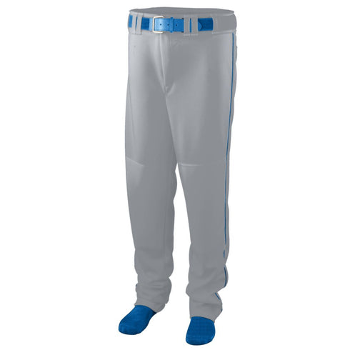 Augusta Sportswear Youth Series Baseball/Softball Pant With Piping (1446), Color 'Silver Grey/Royal'
