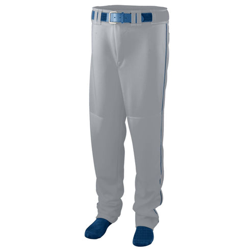 Augusta Sportswear Youth Series Baseball/Softball Pant With Piping (1446), Color 'Silver Grey/Navy'