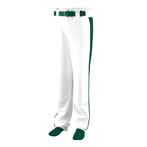 Augusta Sportswear Youth Triple Play Baseball/Softball Pant (1466-C), Color 'White/Dark Green'