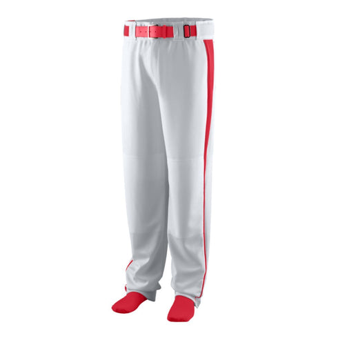 Augusta Sportswear Youth Triple Play Baseball/Softball Pant (1466-C), Color 'Silver Grey/Red'