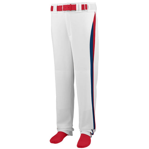 Augusta Sportswear Youth Line Drive Baseball/Softball Pant (1476-C), Color 'White/Navy/Red'