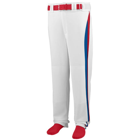 Augusta Sportswear Youth Line Drive Baseball/Softball Pant (1476-C), Color 'White/Royal/Red'