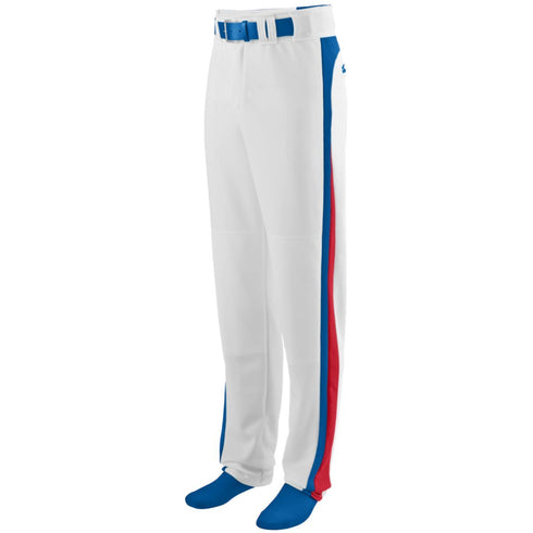 Augusta Sportswear Youth Slider Baseball/Softball Pant (1478-C), Color 'White/Royal/Red'