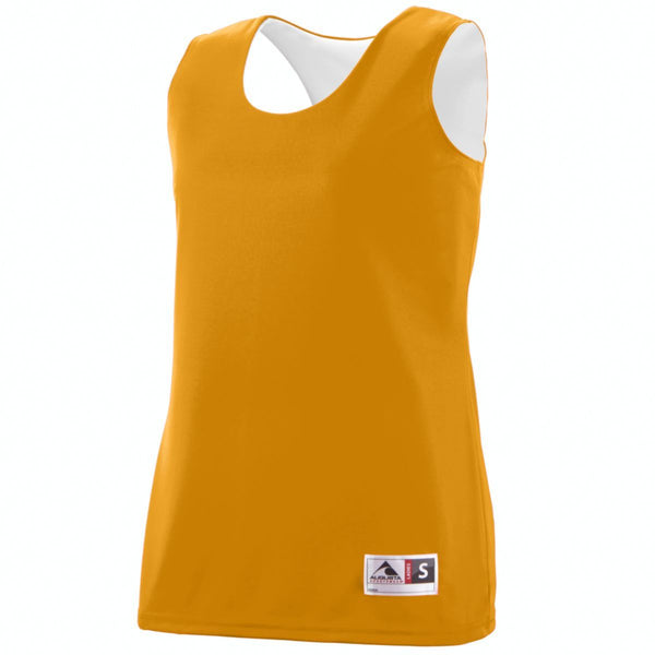 Augusta Sportswear Ladies Reversible Wicking Tank (147), Color 'Gold/White'