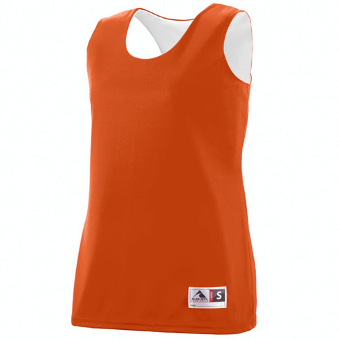 Augusta Sportswear Ladies Reversible Wicking Tank (147), Color 'Orange/White'