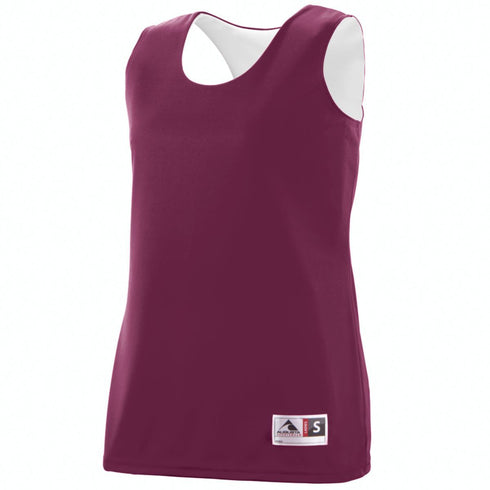 Augusta Sportswear Ladies Reversible Wicking Tank (147), Color 'Maroon/White'