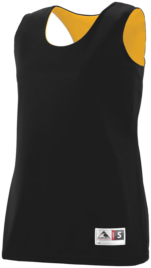 Augusta Sportswear Ladies Reversible Wicking Tank (147), Color 'Black/Gold'