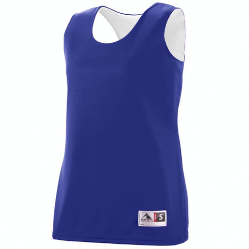 Augusta Sportswear Ladies Reversible Wicking Tank (147), Color 'Purple/White'