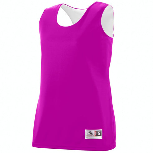 Augusta Sportswear Ladies Reversible Wicking Tank (147), Color 'Power Pink/White'