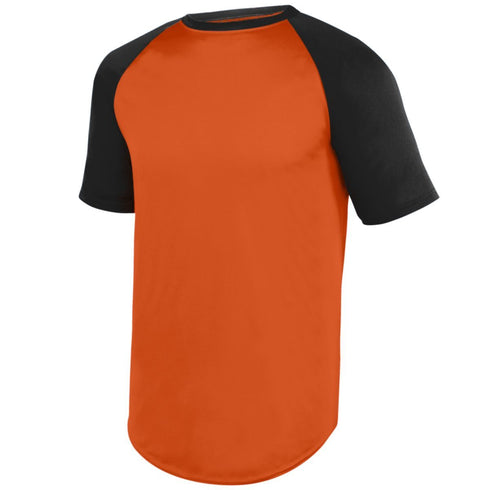 Augusta Sportswear Wicking Short Sleeve Baseball Jersey (1508), Color 'Orange/Black'