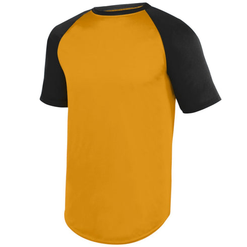 Augusta Sportswear Youth Wicking Short Sleeve Baseball Jersey (1509), Color 'Gold/Black'
