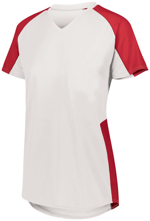 Augusta Sportswear Ladies Cutter Jersey (1522), Color 'White/Red'