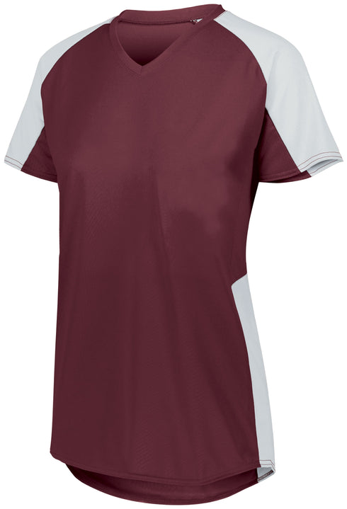 Augusta Sportswear Ladies Cutter Jersey (1522), Color 'Maroon/White'