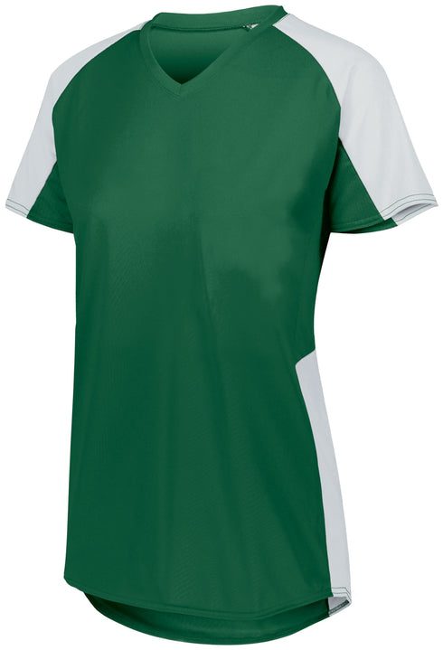 Augusta Sportswear Ladies Cutter Jersey (1522), Color 'Dark Green/White'