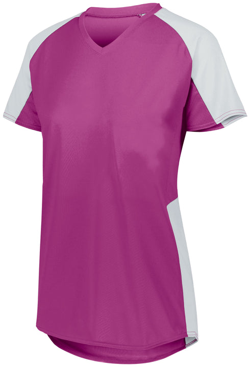 Augusta Sportswear Ladies Cutter Jersey (1522), Color 'Power Pink/White'