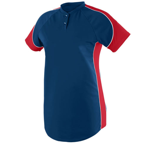 Augusta Sportswear Ladies Blast Jersey (1532-C), Color 'Navy/Red/White'