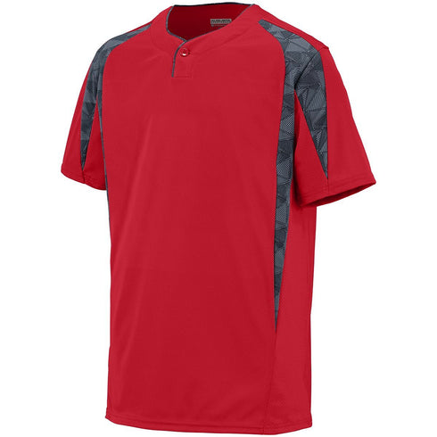 Augusta Sportswear Youth Flyball Jersey (1546-C), Color 'Red/Graphite/Black Print'