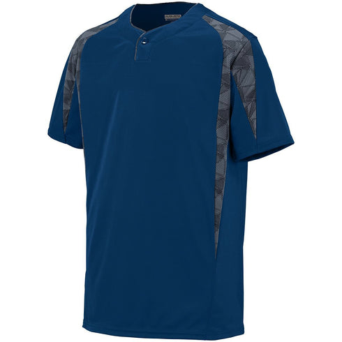 Augusta Sportswear Youth Flyball Jersey (1546-C), Color 'Navy/Graphite/Black Print'