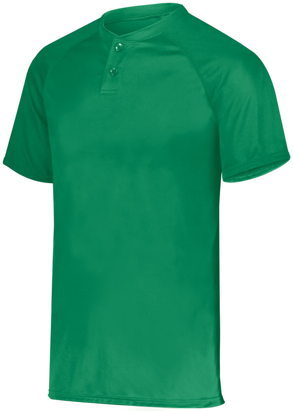 Augusta Sportswear Attain Wicking Two-Button Baseball Jersey (1565), Color 'Kelly'