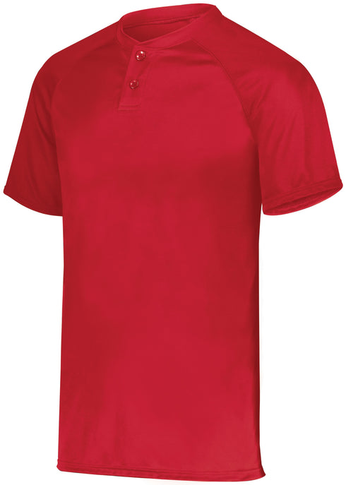 Augusta Sportswear Youth Attain Wicking Two-Button Baseball Jersey (1566), Color 'Red'