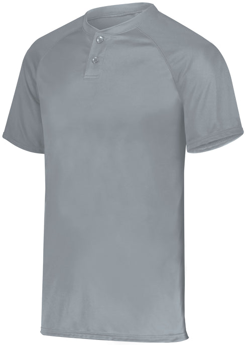 Augusta Sportswear Youth Attain Wicking Two-Button Baseball Jersey (1566), Color 'Blue Grey'