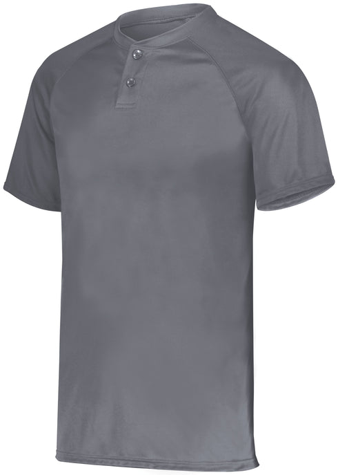 Augusta Sportswear Youth Attain Wicking Two-Button Baseball Jersey (1566), Color 'Graphite'